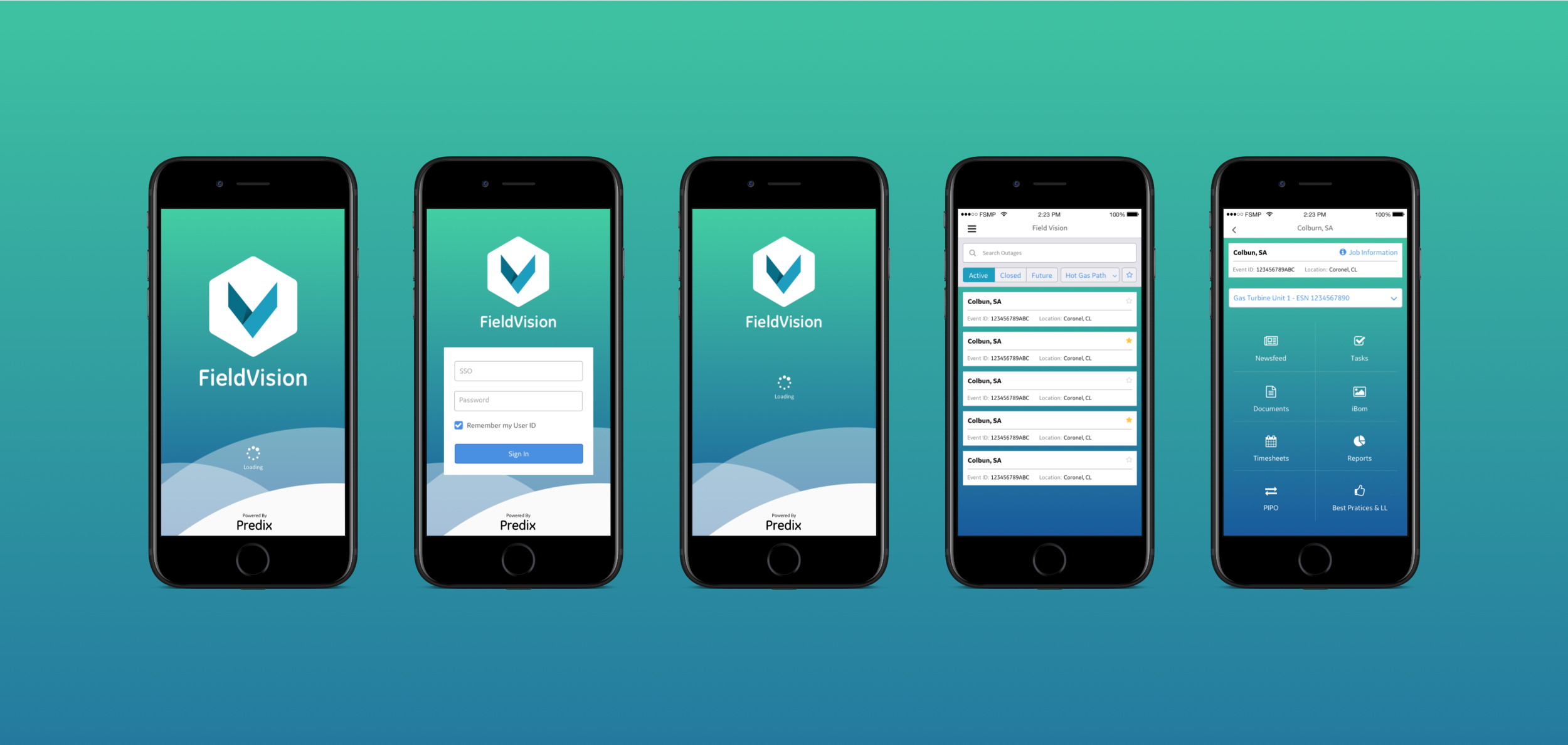 Application screens